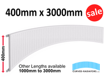 Load image into Gallery viewer, 400mm x 3000mm Curved Bay Window Radiator