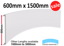 Load image into Gallery viewer, 600mm x 1500mm Curved Bay Window Radiator