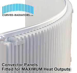 300mm tall curved bay radiator convector type