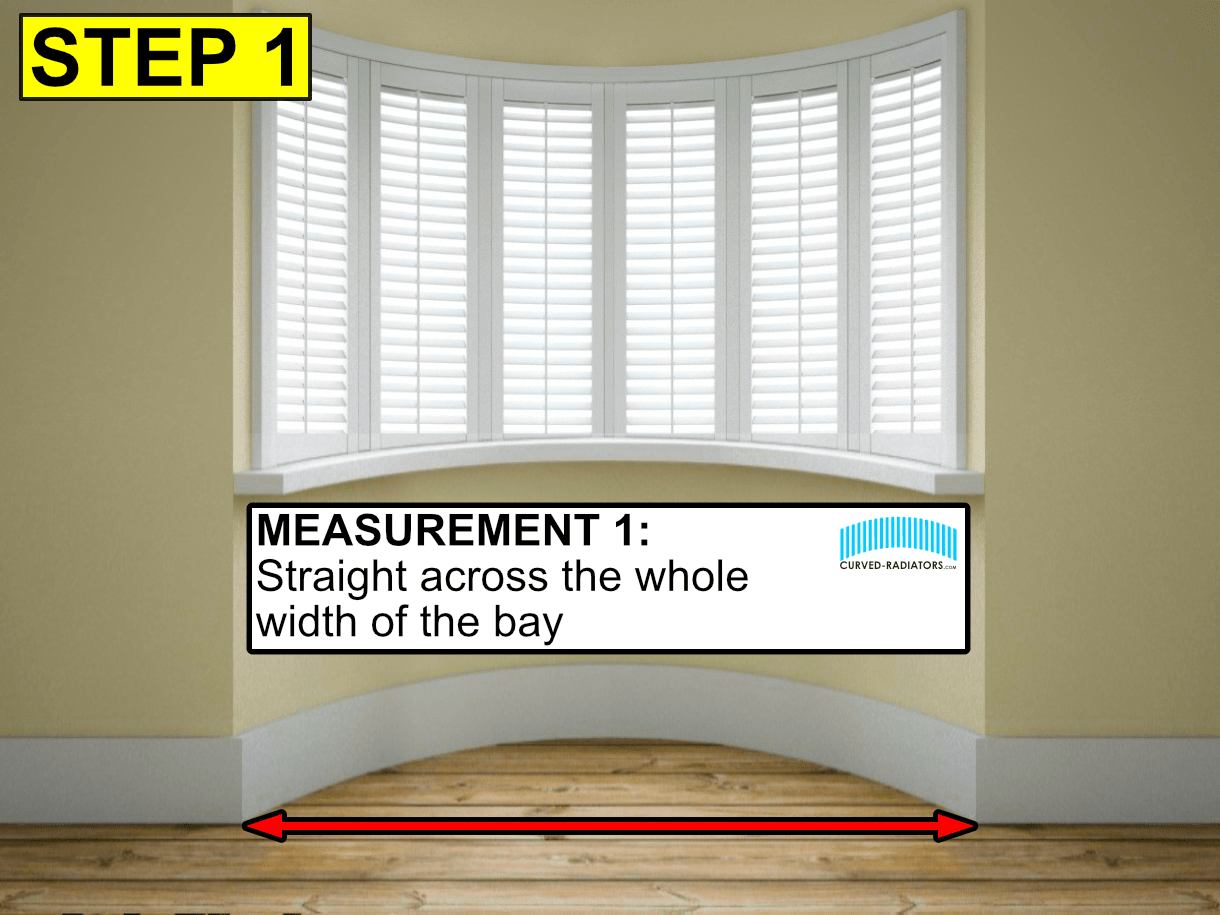 How do I measure for a curved bay radiator?