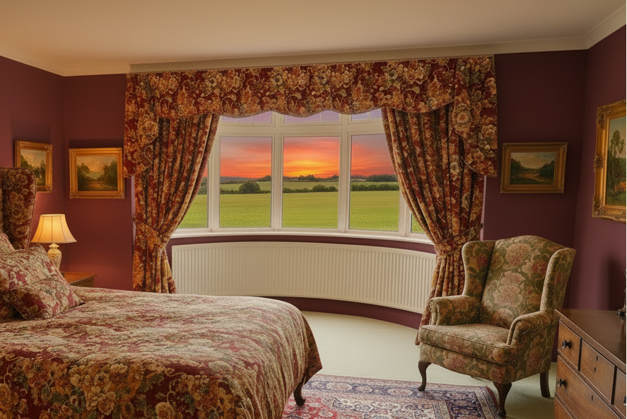 300mm High Curved Radiator for Bay Windows - Space saving size