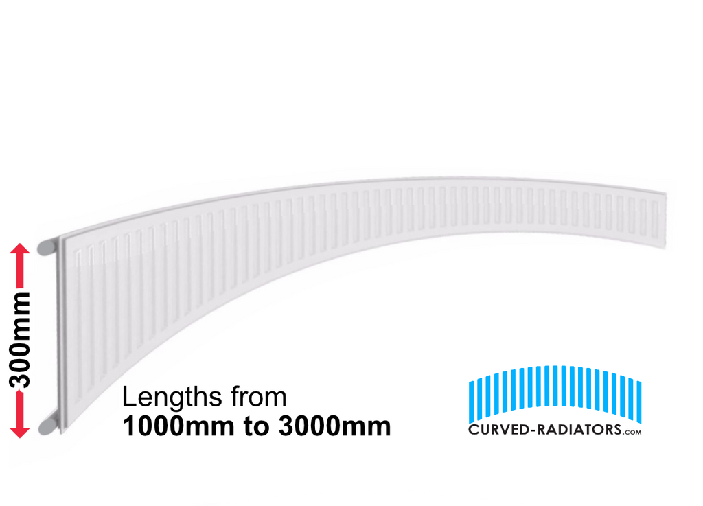 300mm Curved Radiator - Bay Window Radiator Heating