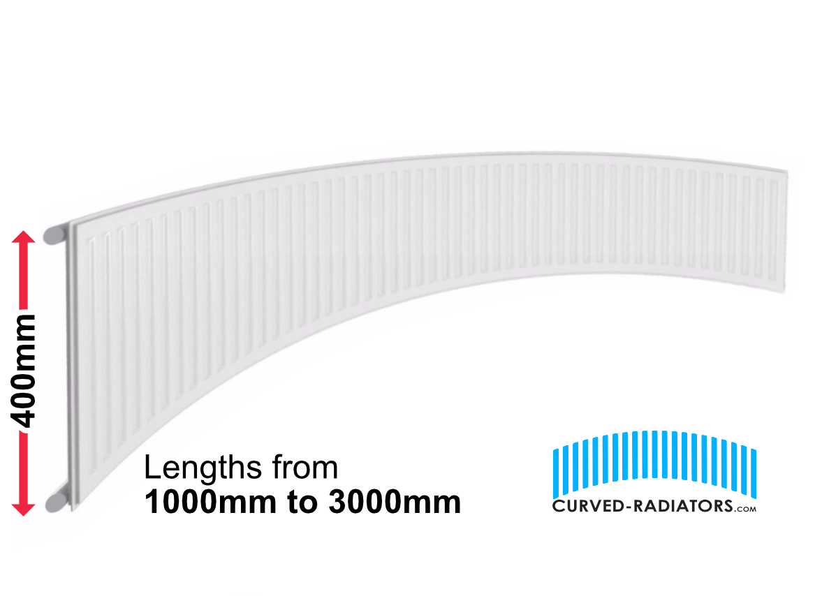 400mm Curved Radiator - Bay Window Heating Solution