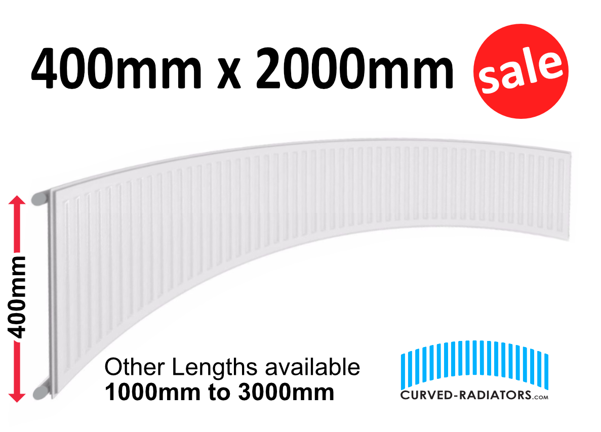 400mm x 2000mm Curved Bay Window Radiator