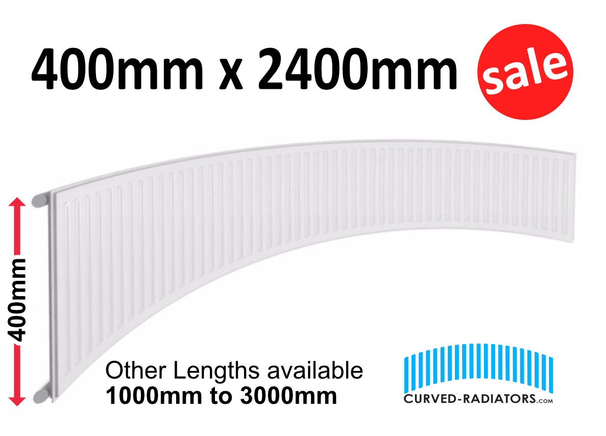 400mm x 2400mm Curved Bay Window Radiator