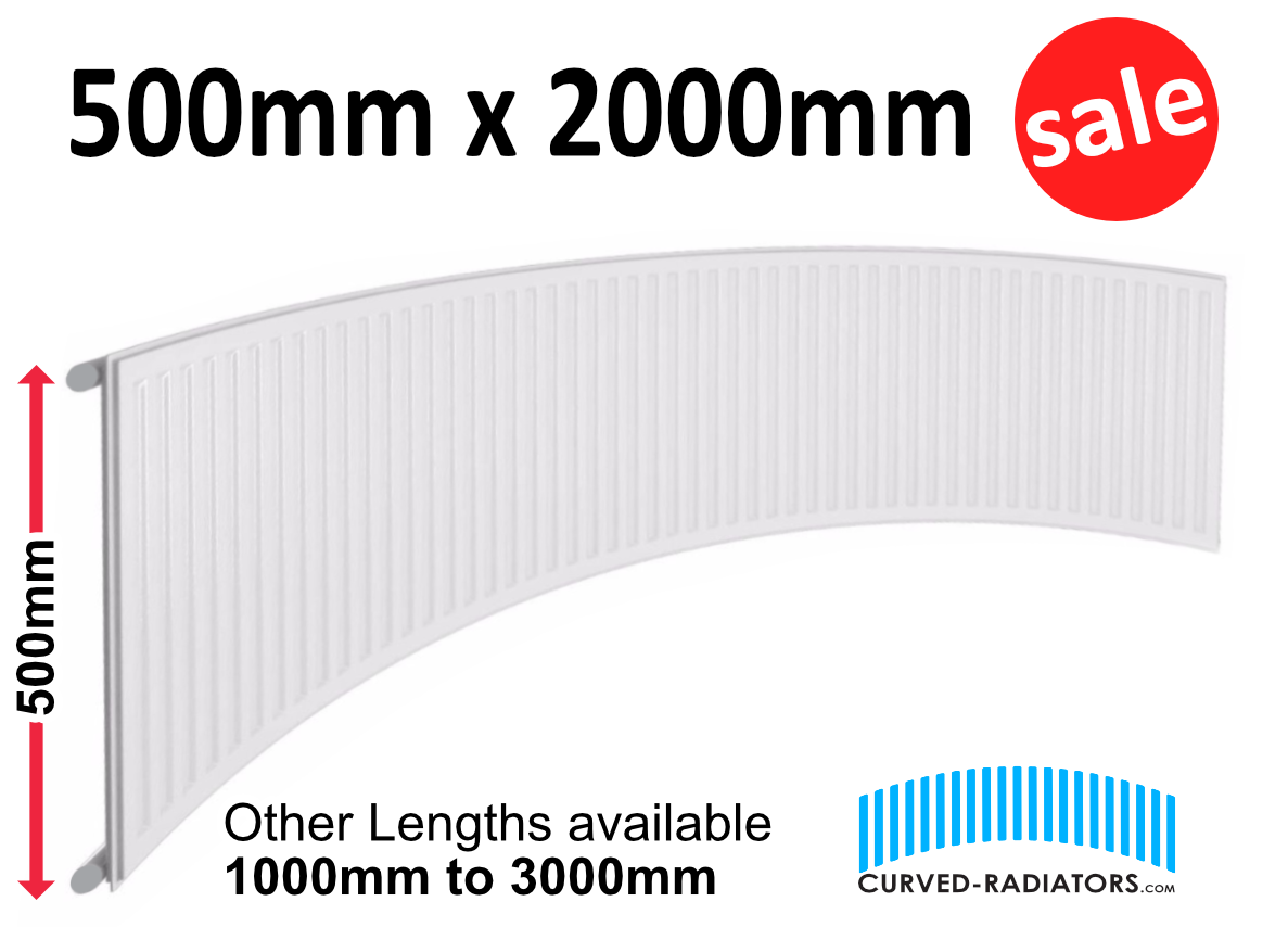 500mm x 2000mm Curved Bay Window Radiator